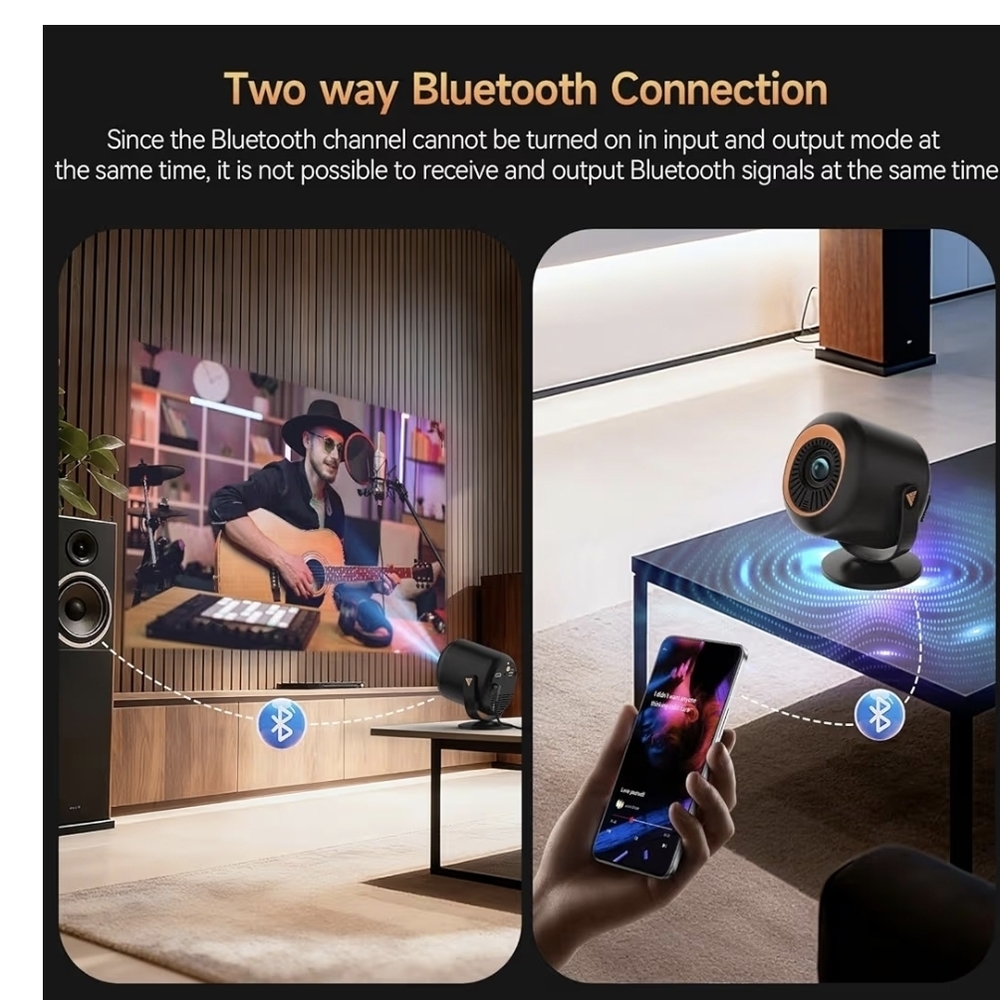 Mini Projector with WiFi and Bluetooth, Portable Projector Native 1080P Support - Picture 6 of 8